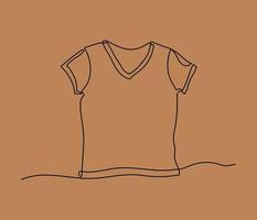 camisa ropa una línea continuo soltero editable línea Arte vector