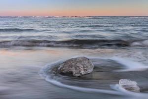 Ice blocks on the Pacific coast photo