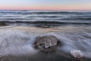 Ice blocks on the Pacific coast photo