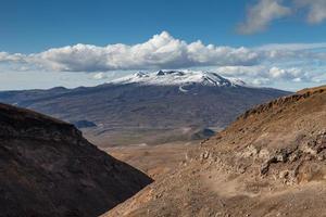 Fumaroles in the crater volcano photo