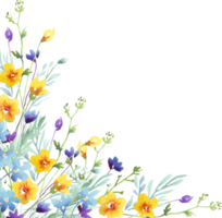 fiori selvatici telaio. acquerello clipart png