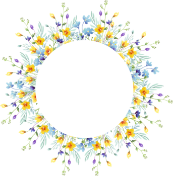 flores silvestres quadro. aguarela clipart png