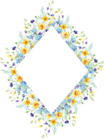 fleurs sauvages Cadre. aquarelle clipart png