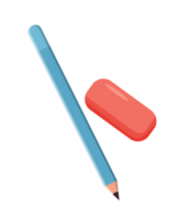 pencil and rubber isolated illustration png