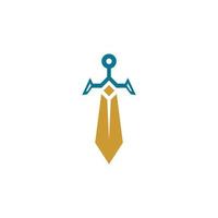 colored sword logo on white background vector