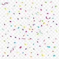 Festive background with colorful falling confetti, vector illustration