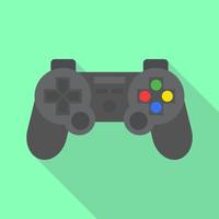 Gray game joystick icon, flat illustration of black game joystick vector icon for web design.