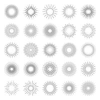 Large vector ray set in the style of outline, for web design and internet.