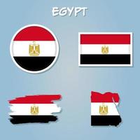 Map of Egypt with an official flag and map. vector