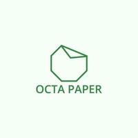 A folded paper logo that has an octagonal shape. vector