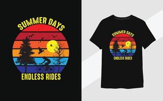 Vintage Summer T shirt Design with Cycling vector