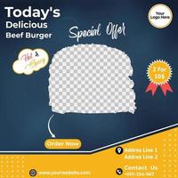 Super Delicious New Burger Sales Banner with Special Offer vector