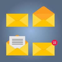 Set of open and closed mail vector