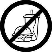 Vector Banner and Konka is a prohibitive sign that prohibits the use of fast food in the style of outline.