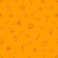 Halloween orange festive seamless pattern, endless background with pumpkins. vector