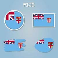 Flag of Fiji, the used colors in the flag are blue, red, white. vector