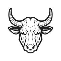 cow head, vector concept digital art, hand drawn illustration