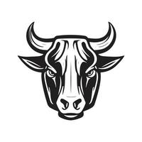 cow head, vector concept digital art, hand drawn illustration