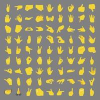 Different human hand positions color icons set for web and mobile design. vector