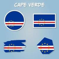 Flag of Cape Verde, national banner and patriotic symbol. vector