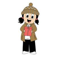 cute girl cartoon illustration graphic vector