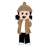 cute girl cartoon illustration graphic vector