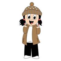 cute girl cartoon illustration graphic vector