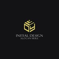 OY initial monogram with hexagon shape logo, creative geometric logo design concept vector