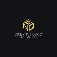 NQ initial monogram with hexagon shape logo, creative geometric logo design concept vector