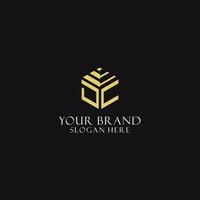 JC initial monogram with hexagon shape logo, creative geometric logo design concept vector