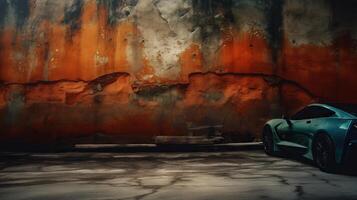 Corvette grunge wall background AI photo