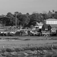 River yacht moorings and shacks photo