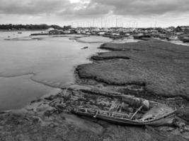 permanece de un antiguo de madera pescar barco foto