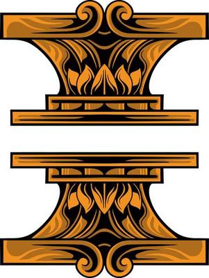 classic engraving ornament vector design for elements, editable color