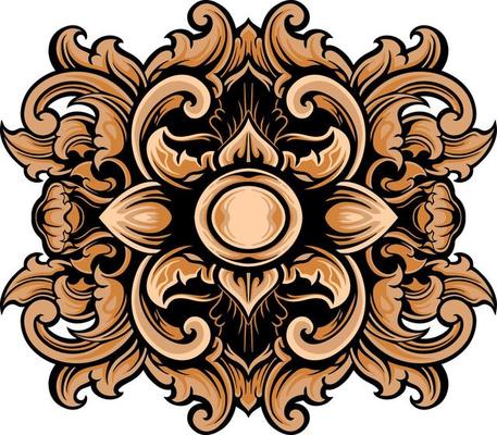 Classic ornament vector design for elements, editable color