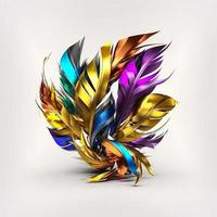 3d colorful feathers for carnival composition photo