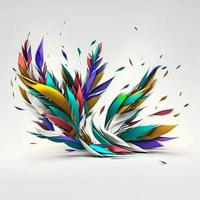 3d colorful feathers for carnival composition photo