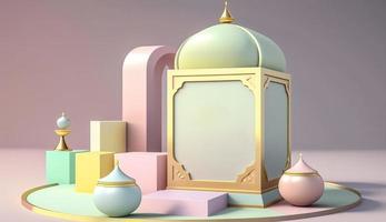 Islamic beautiful podium stage background photo