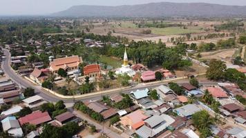 Aerial view of temple in thailand. photo