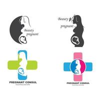 beauty pregnant women vector icon