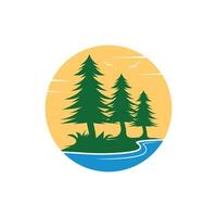 pines tree vector illustration design