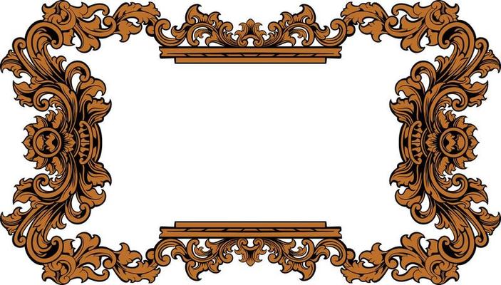romantic classic engraved frame vector design