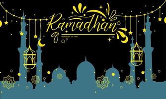 Ramadan Kareem background vector illustration, social media post