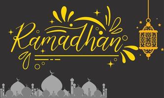 Ramadan Kareem Arabic calligraphy background illustration vector