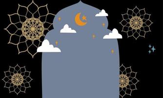 Ramadan background moon and stars concept, background vector design illustration