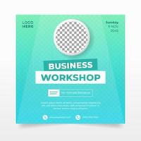 Green Business Workshop Flyer or Social Media Banner vector