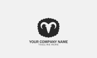 Sheep logo design. Vector Icon Of A Ram With Long Horns. Modern Sheep Logo Template.