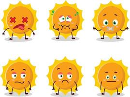 Sun cartoon in character with nope expression vector