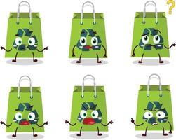 Cartoon character of recycle bag with what expression vector