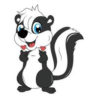 cute skunk animal cartoon illustration graphic vector